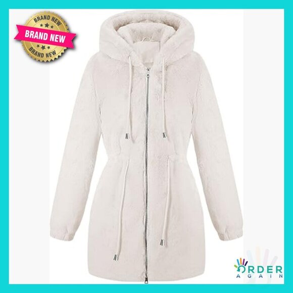 Jackets & Blazers - Leopard Print Faux Fur Coat Mid Length Hooded Loose Fit Winter Jacket Chic